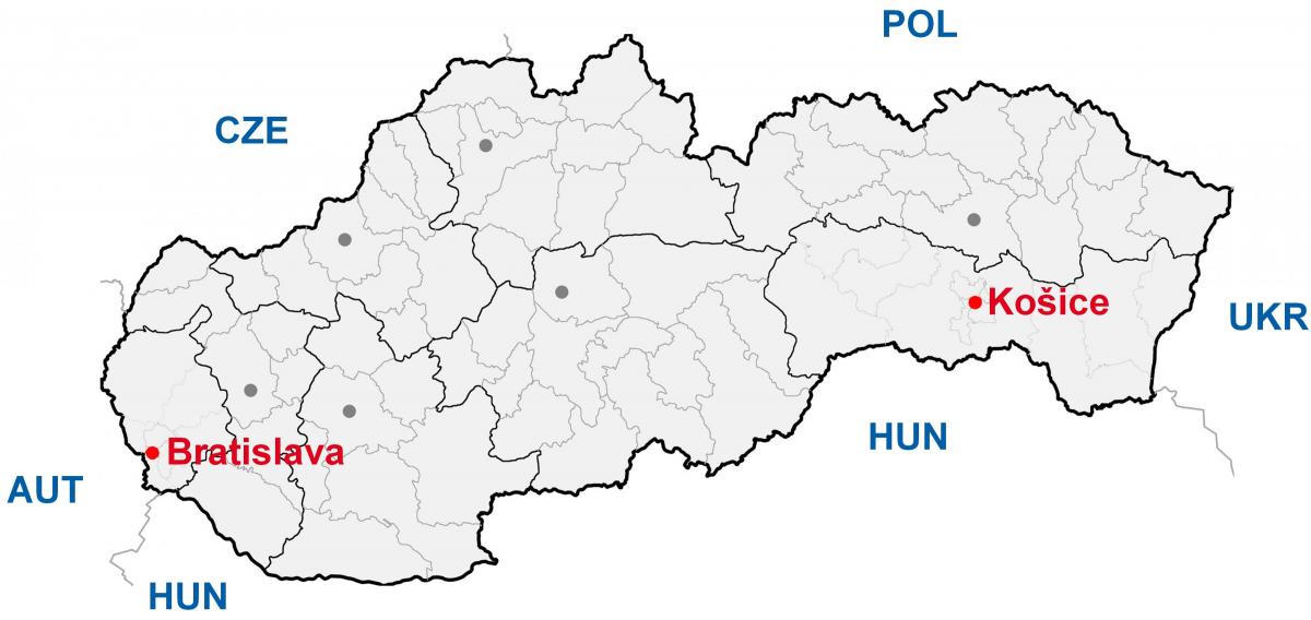 kort af kosice, Slovakiet