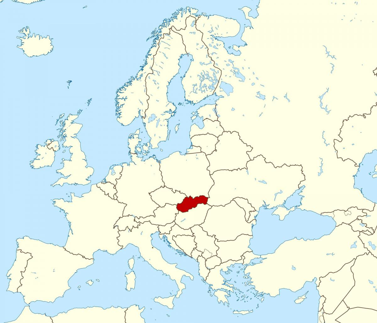 kort over Slovakiet kort europa