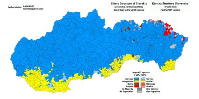 Kort over Slovakiet etniske