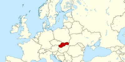 Kort over Slovakiet kort europa