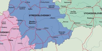 Kort over Slovakiet politiske